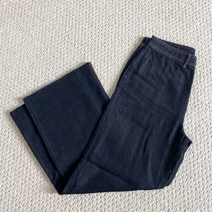 Fashion Nova Leah Wide Leg Rigid Jean - Darkwash